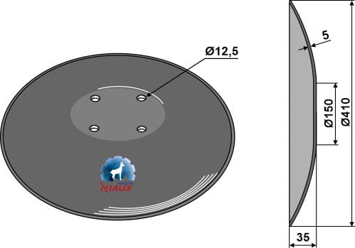 Glatte Scheibe Kurzscheibenegge Ø410x5mm - universal