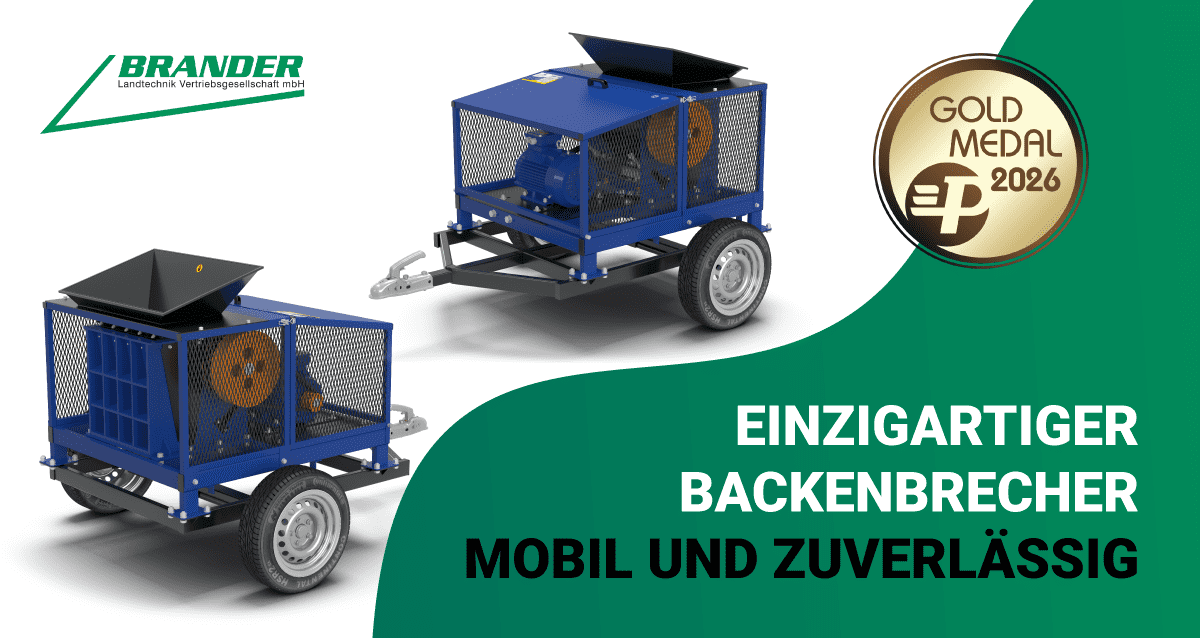 Brander Backenbrecher B450-S mit Benzinmotor – Mobile Zerkleinerung bis 450 mm