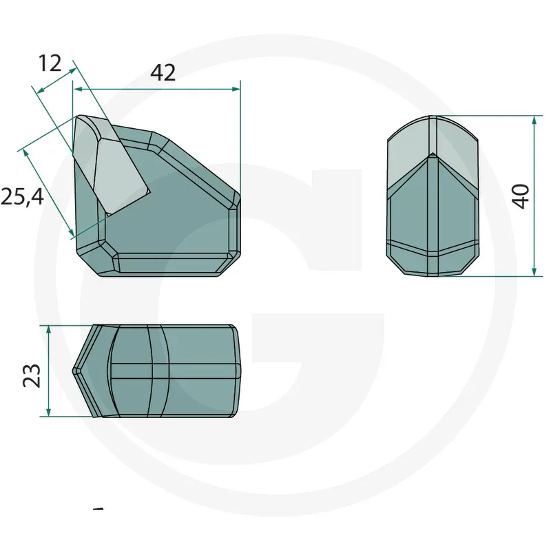 Carbide Anschweisszahn Hartmetall - passend zu Prinoth