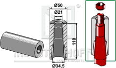 Einschweissbuchse für Zinken mit Verdrehsicherung ET10363 Einschweissbuchse für Zinken mit Verdrehsicherung