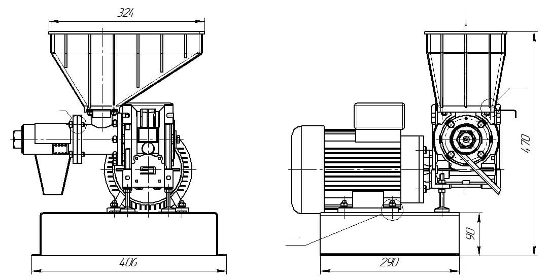 Spindle press for oil pressing - 230V / 1.5kW