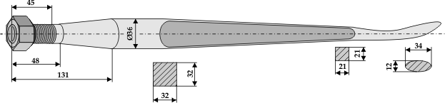 ET59149 Löffelzinken Desvoys 1250mm / M20x1,5