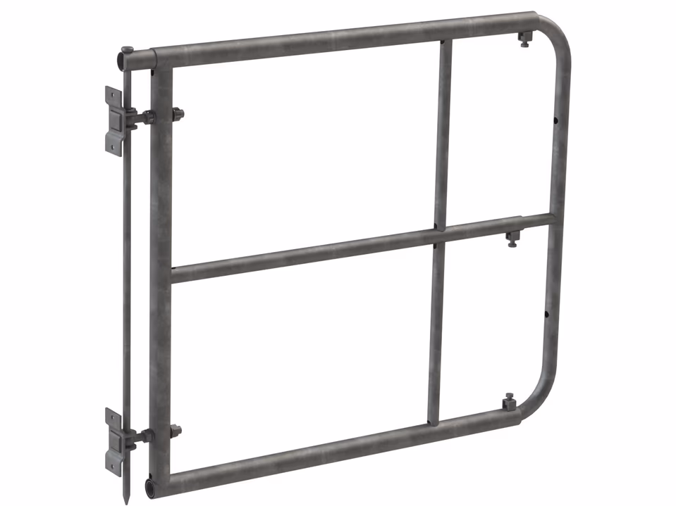 Adjustable pasture gate, 90cm (1-1.7m) for horses; galvanized, including mounting kit