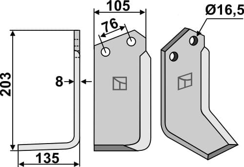 BL5413 Fräsmesser L - passend für Kuhn 523591