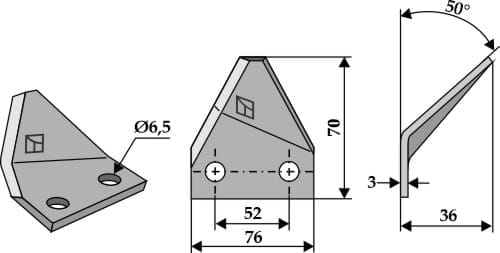 BL29671 Futtermischwagenmesser L - passend zu Seko SEMG 1 LUA 21