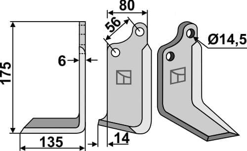 BL5520 Fräsmesser L - passend zu Maschio / Gaspardo 02108431