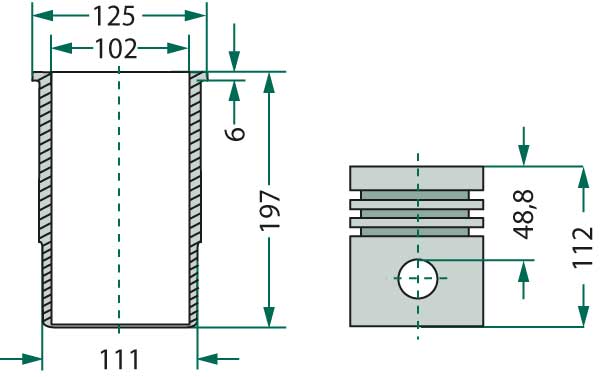 John Deere Motortypen: 3164 D, 4219 D, 6329 D Kolbensatz kpl.