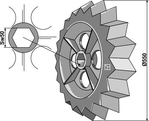 BL30240 Zahnwalzenring - Ø550 mm