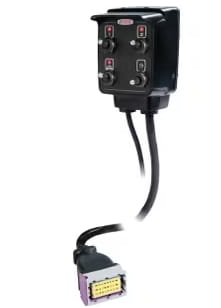 ARAG Schaltkasten Serie 4668, 2+2 Wege mit 2 Teilbreiten, Hauptschalter, elektrische Druckeinstellung und trennbares Anschlusskabel