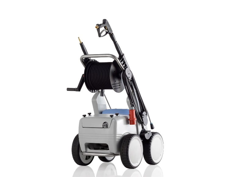 Kränzle Profi Hochdruckreiniger 220 bar – 16 l/min, 400 V, Edelstahl-Fahrgestell, Totalstop & Schlauchtrommel