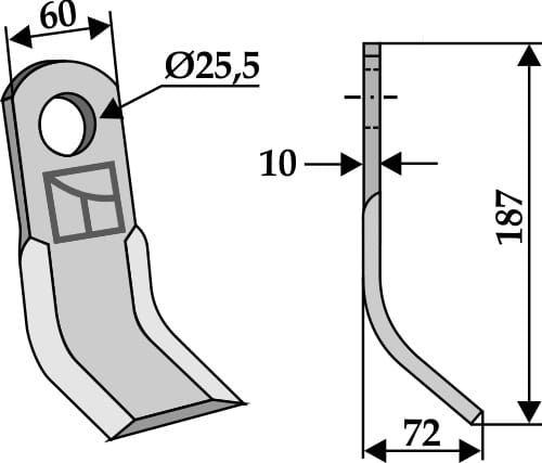 BL4201 Y- Messer 187mm - passend Tortella 2987026