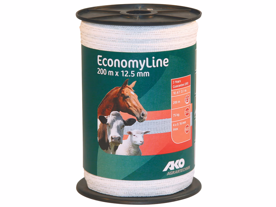 Band EconomyLine, 200m,12,5mm, weiß, 4 x 0,16mm Niro