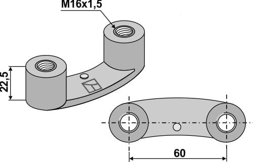 51-16BM-2 Bügelmutter M16x1,5 - passend zu Maschio / Gaspardo 36100312