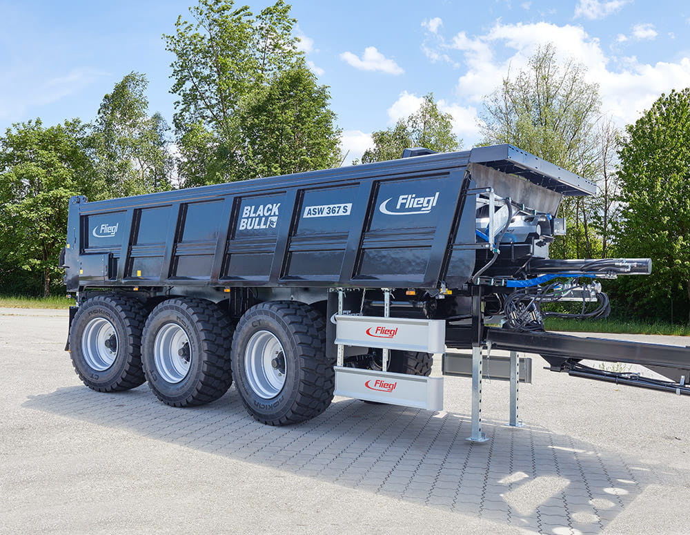 Fliegl Schwergut Abschiebewagen ASW "STONE" - Straßenbau- und Erdbewegung