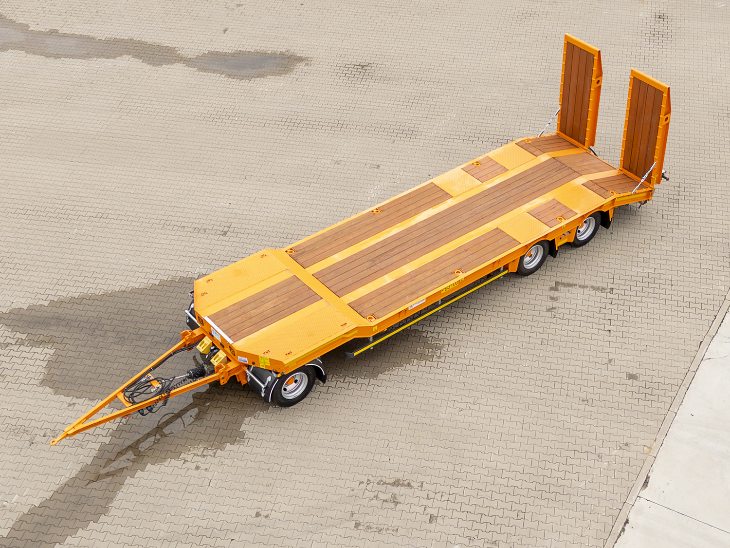 Anhänger, Tieflader, Flatbed, Orange, Transporte