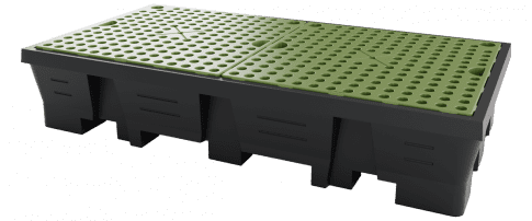 EMP Auffangwanne für 2 IBC oder 8 Fässer – 1050 Liter – Carbon Light aus recyceltem PEHD