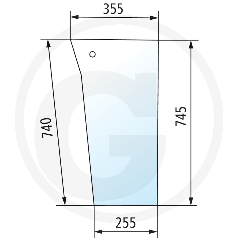 Bottom right of the windshield