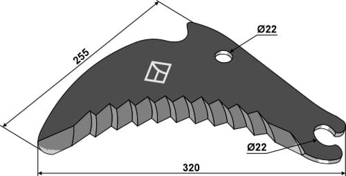 Couteau à balles rondes 320 mm - adapté pour Deutz-Fahr, Taarup, Kuhn