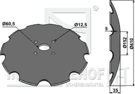 BL30048 Gezahnte Scheibe mit flachem Ansatz - Ø410