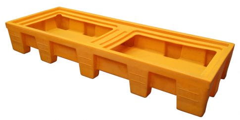 EMP Auffangwanne für 4 Fässer in Linie – 450 Liter | unterfahrbar