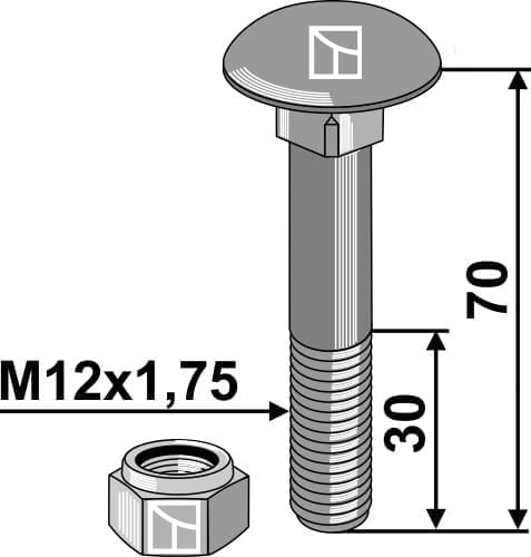 BL28764 Scharschraube M12x1,75 - passend zu Väderstad 50061207000