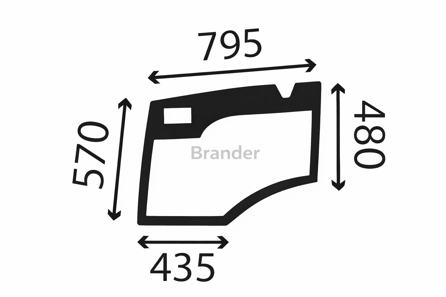 Weidemann door window, lower left - cab LK116, LK116-1