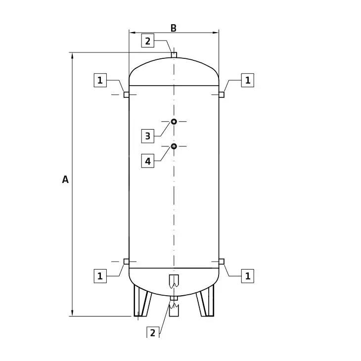 ELMAG Druckluftbehälter EURO-Serie 11/11,5 bar EURO S 1000 CE inkl. Manometer und Sicherheitsventil, 1000 l, stehend