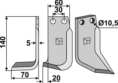 BLLAN-51L Fräsmesser 140mm L - passend zu Landsberg