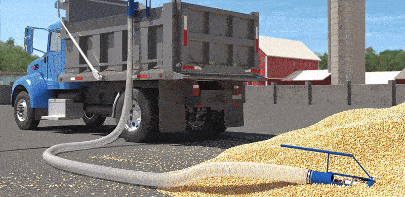 Flexible screw conveyor DUO 24 m with 5.5 kW electric motor – Mobile screw conveyor for bulk materials