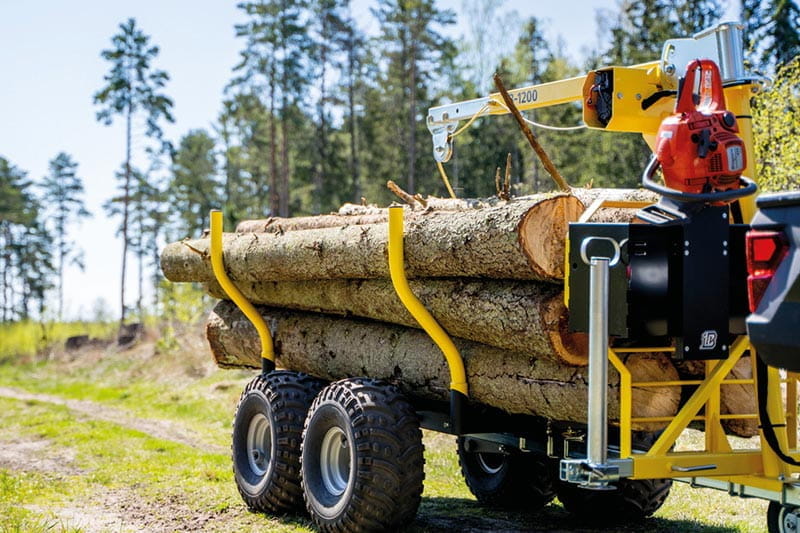 Quad / ATV logging trailer IB 1200 – forestry trailer 1200 kg load capacity