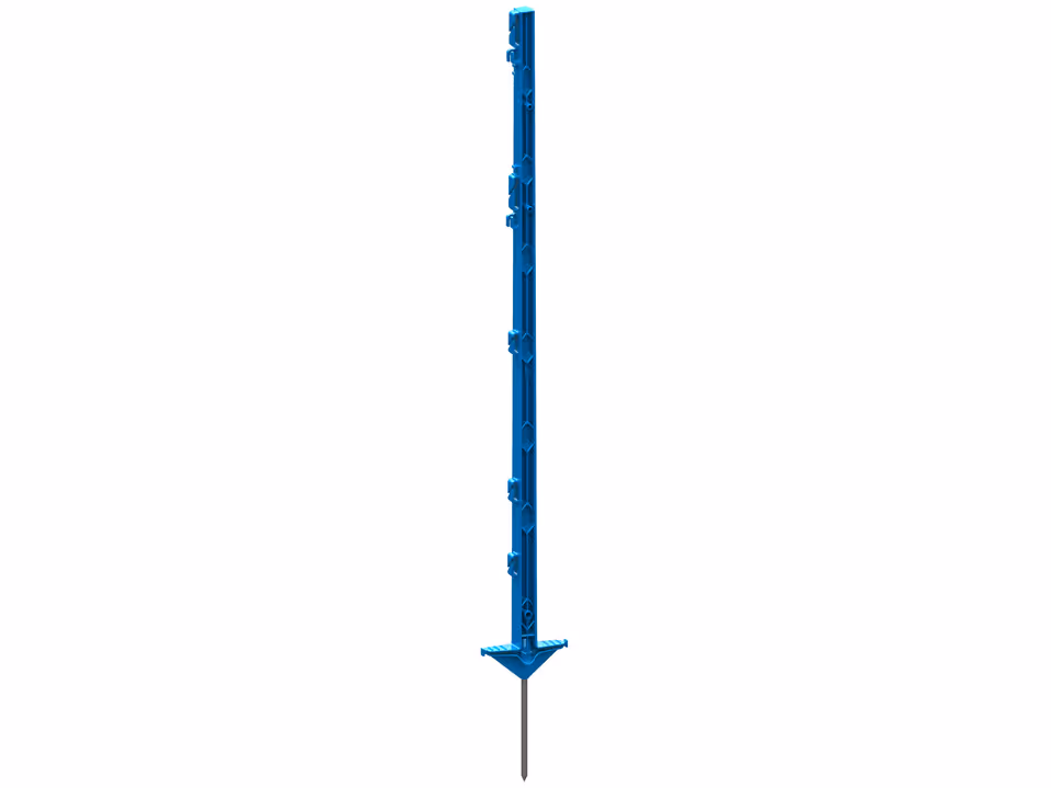 5x Vollkunststoffpfahl 105 cm blau, Doppeltritt