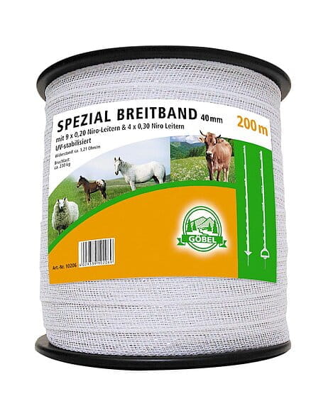 10206 Weidezaun Breitband weiß - 40mm / 200m
