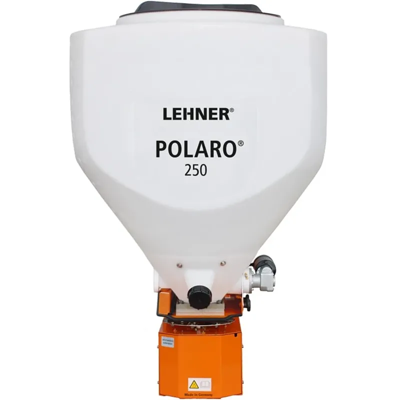 Streugerät, Kunststoffbehälter, weiß-orange, Streuteller, 250 Liter