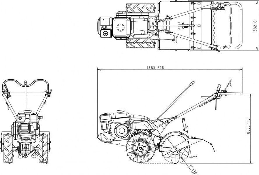 Herkules SF600 Bodenfräse | Honda-Motor 3,6 kW | Differenzialsperre & Frontgewicht