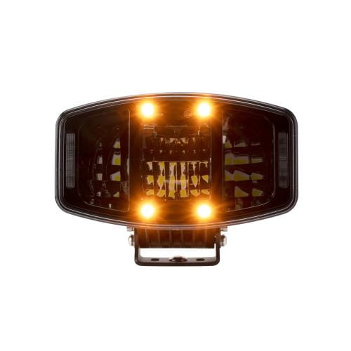 LED Fahrscheinwerfer mit zweifarbigem Positionslicht und bernsteinfarbenem Warnblitz - 120W