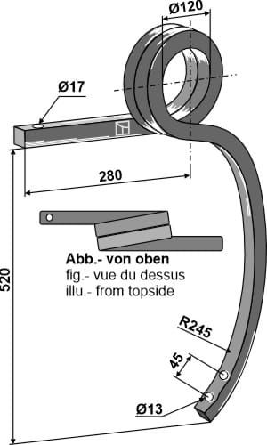 Gedrehte Schwergrubberstiel, links
