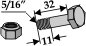 BL3457 Schraube mit Sicherungsmutter 5/16"-8.8 für Bomford