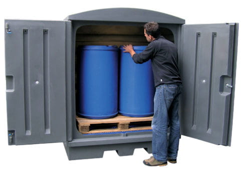 EMP Auffangcontainer GM1 – 280 Liter (2 Fässer) | Farbe: grau, mit Belüftungssystem