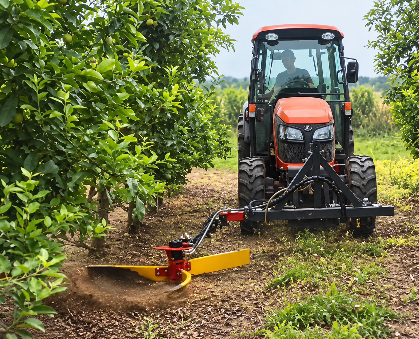 tractor, obstgarten, Aufsitztraktor, Anbaugerät, Landwirtschaft