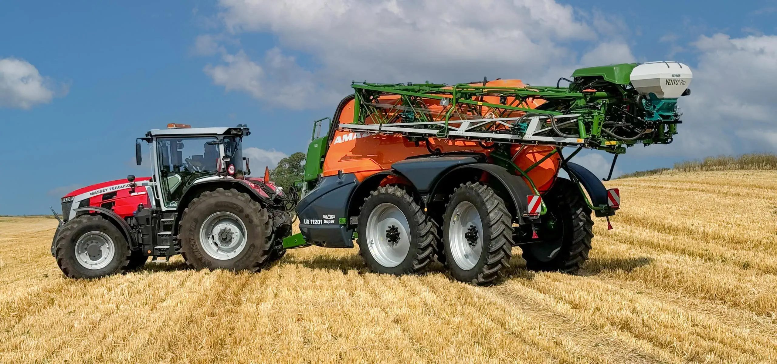 LEHNER VENTO® PRO Pneumatik-Schlauchstreuer 120 – Profi Streuer mit 2 Gebläsen & bis 42 m Arbeitsbreite