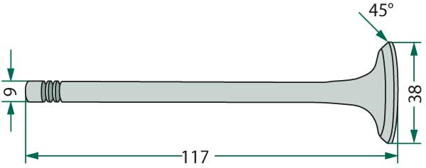 Inlet valve - suitable for MWM D208 / D225 / D308