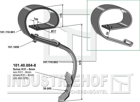 BL28750 Blattfederzinken für Kongskilde - Vibroflex