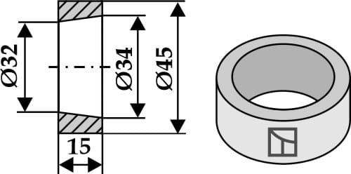 15 mm weld-in bushing