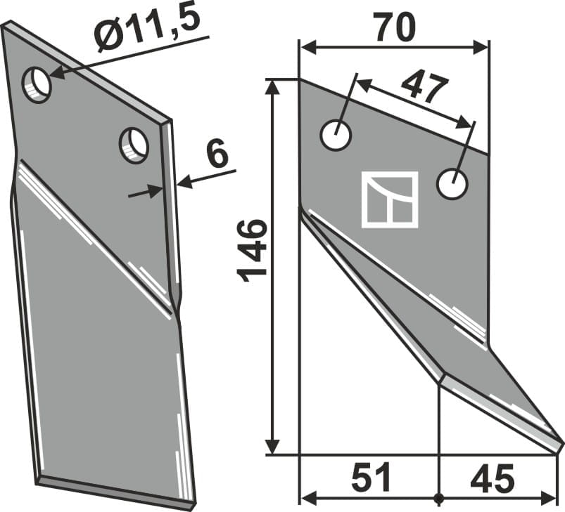 BL27802 Rotorzinken, rechte Ausführung