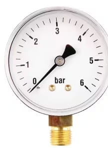Manometer Ø63 0-6bar ¼" unten - trocken