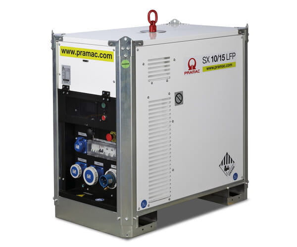 Pramac mobiler Batteriespeicher 14,4 kWh – 10 kVA einphasig, Li-Ion LFP, IP44, stapelbar & fernüberwacht