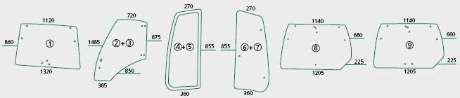 BL16722 Heckscheibe mit Ecke