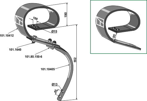 BL101.10411 Blattfederzinken System David