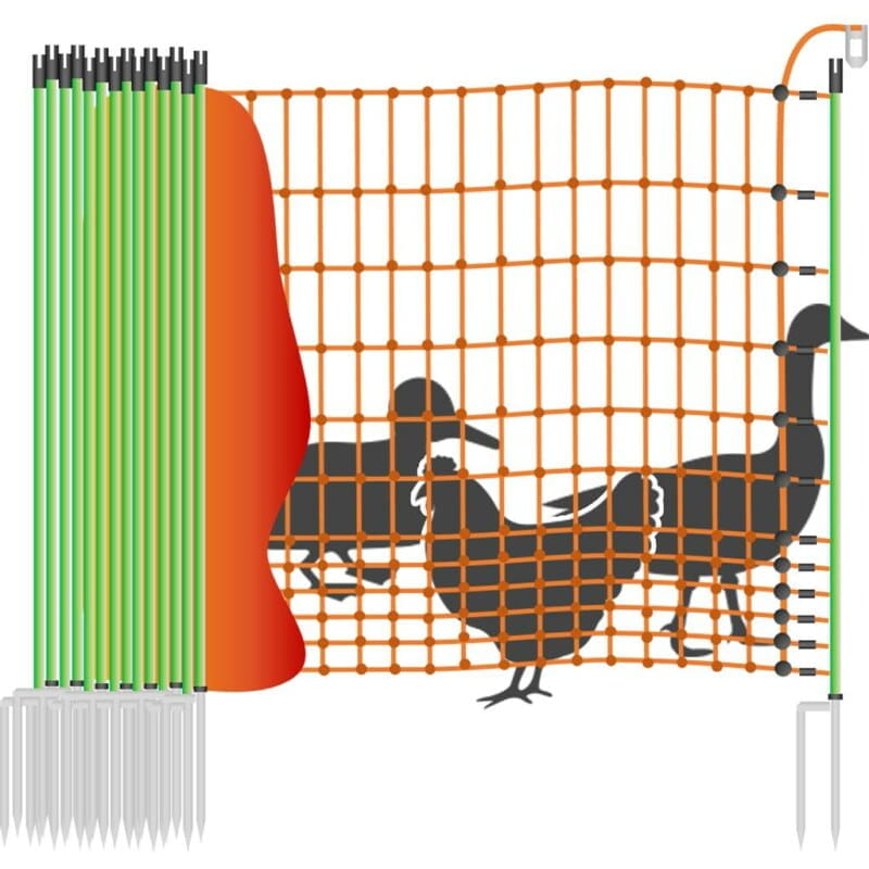 10339 Geflügelnetz / Gänsezaun  - 50m / 2 Spitzen / 112cm