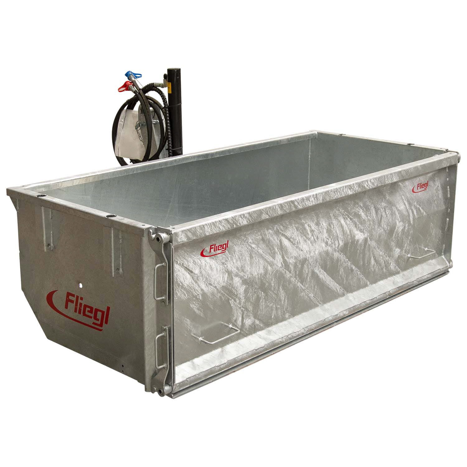 Godet arrière Fliegl petit modèle à paroi pendulaire | Entièrement galvanisé | Attelage trois points Cat. 2